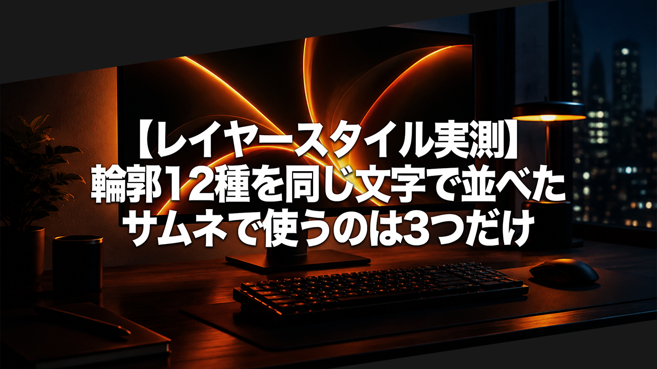Photoshopレイヤースタイルの輪郭12種を並べた｜サムネで使うのは3つだけ